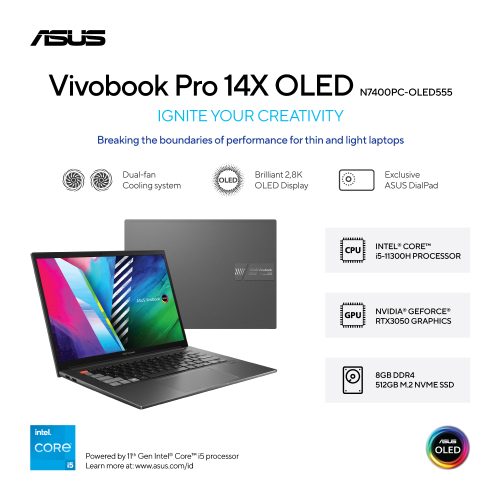 Asus Vivobook Pro 14X OLED N7400PC-OLED555 90NB0U43-M03300