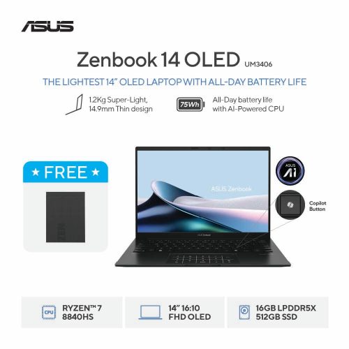 Asus Zenbook 14 OLED UM3406HA-OLED753 90NB1271-M00930