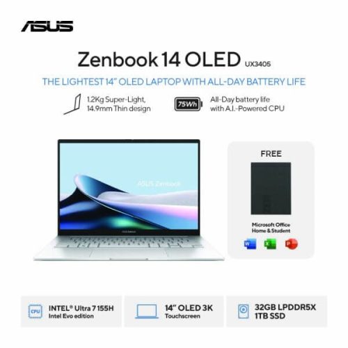 Asus Zenbook 14 OLED UX3405MA-OLEDS714 90NB11R2-M00T80