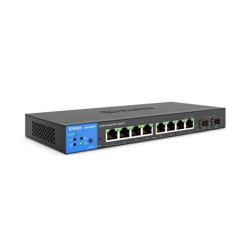 Linksys LGS310MPC L2 SMART SWITCH, 8-PORT + 2-SFP 1GBPS, POE 110W BUSINESS GIGABIT SWITCH